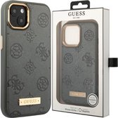Guess - GUHMP13MSAPSTG - iPhone - 13 - 6.1 - gris/gris - coque rigide - Pivoine - Plaque logo - MagSafe