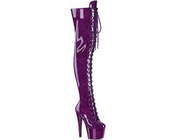Pleaser - ADORE-3020GP Plateau Overknee Laarzen - US 10 - 40 Shoes - Paars