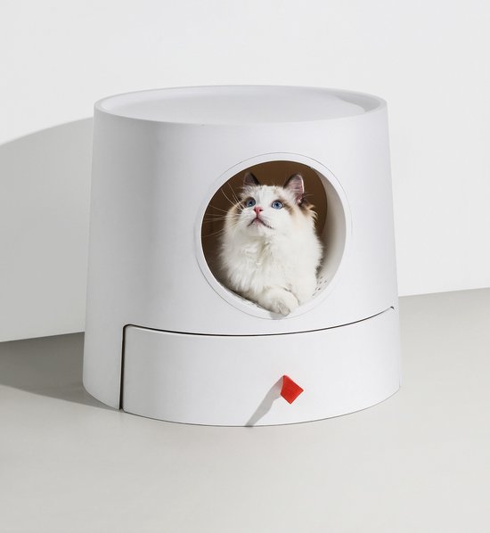 PETLUX® Premium Kattenbak 2-in 1 Castle - Uitneembare Lade - Kattenmand - Krabpaal - Design kattenbak