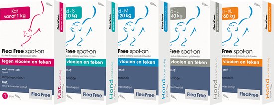 Flea Free Spot-On Anti Vlooien en Teken Druppels Hond 40-60 kg -