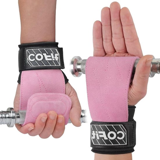 Foto: Verbeterde grip polsbandages voor gewichtheffen dubbellaags oxford leer optimale hand en polsbescherming deadlift en powerlifting wrist wraps