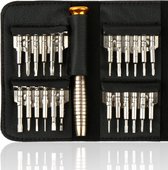 H&S Precisie schroevendraaierset - mini-gereedschapsset voor bril, horloge of laptop - draagbare kleine en compacte schroevendraaier reparatieset - inclusief 24 schroevendraaierbits