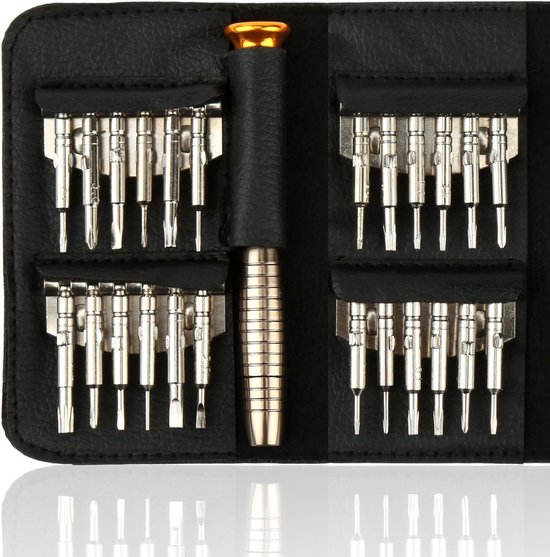 Foto: H s precisie schroevendraaierset mini gereedschapsset voor bril horloge of laptop draagbare kleine en compacte schroevendraaier reparatieset inclusief 24 schroevendraaierbits
