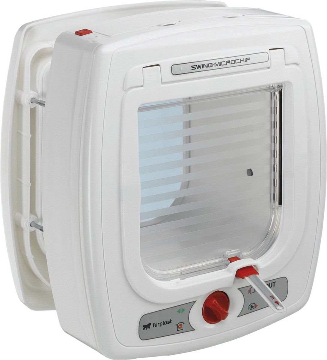 Bol.com Ferplast Dierenluik Swing Microchip - Kattenluik - 22.5x16.2x25.2 cm Wit aanbieding