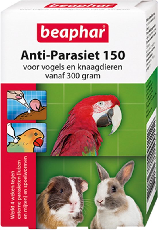 Beaphar Anti-Parasiet 150 Knaag/Vogel - Parasieten - 4 pip > 300 Gram