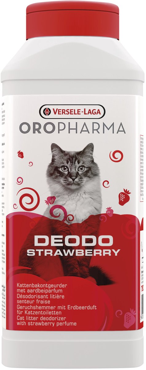 Versele-Laga Oropharma Deodo kattenbak geurverdrijver 3 x Aardbeiengeur
