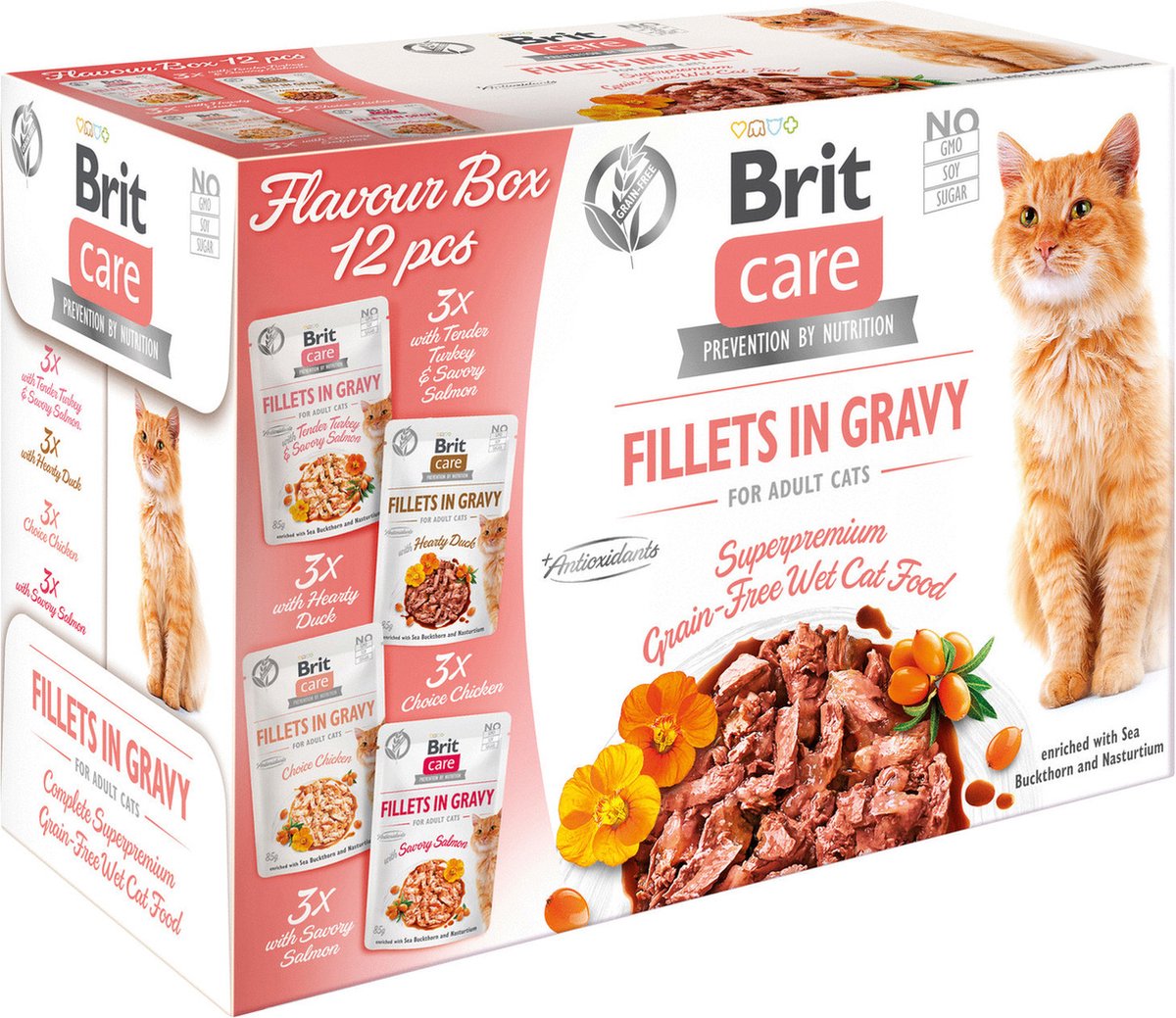 Brit Brit Care Fillets In Gravy Box - Kattenvoer - Vis Gevogelte 12x85 g