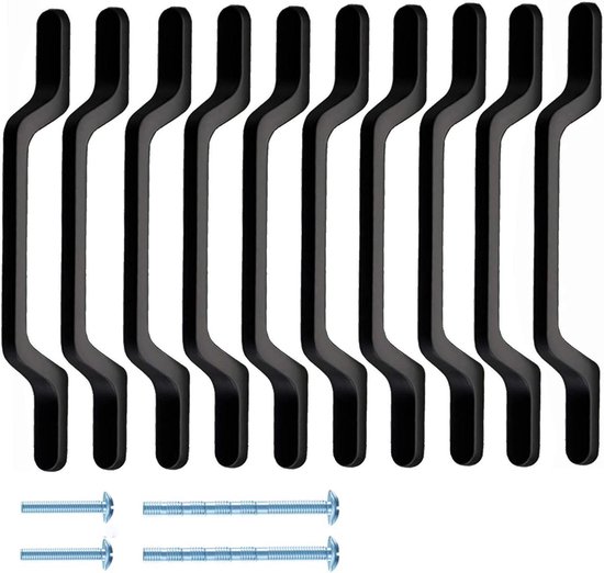 Zwart mat kastgrepen - 10 stuks - 128 mm - voor kasten, laden