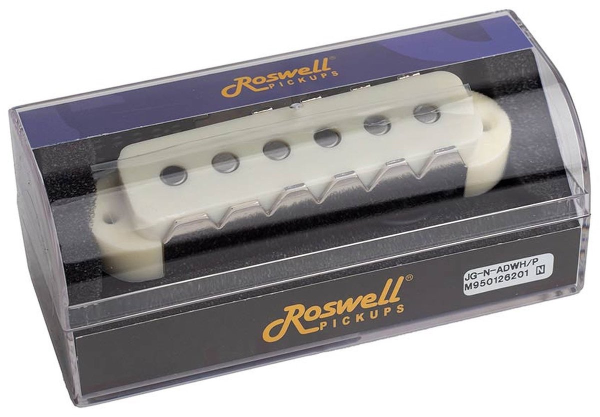 Roswell RP-JGNADWH Vintage Alnico 5 Single Coil Pickup - Hals, Verouderd Wit