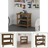 Bol.com The Living Store Werkbank - Honingbruin - Massief Grenenhout - 78.5 x 50 x 80cm aanbieding