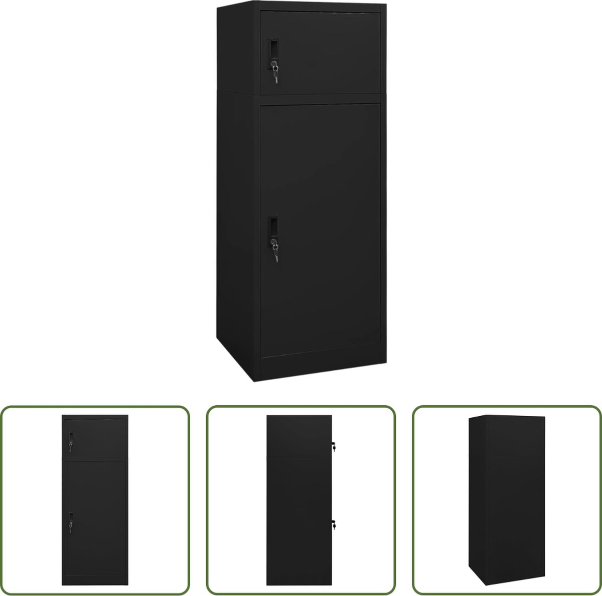 VidaXL The Living Store Lockerkast voor Paardensportspullen 53 x 53 x 140 cm Zwart
