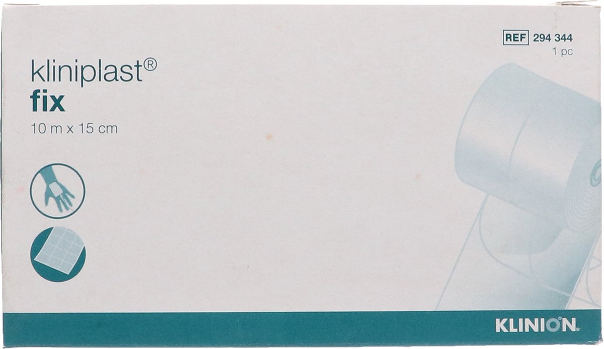 Goedkoopste Kliniplast Fix fixatiepleister op rol, 10m x 15cm, 4 stuks