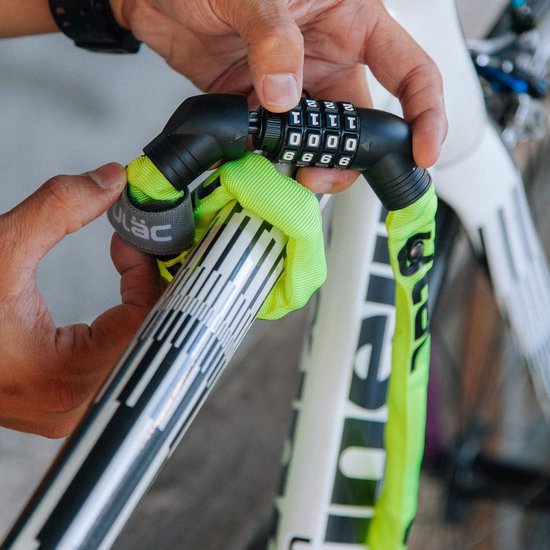 Neo Chain Lock Combo Resettable 4-cijferige combinatie Anti-diefstal fietsslot - Neon - Bestendig tegen diefstal van Neo — afbeelding 2