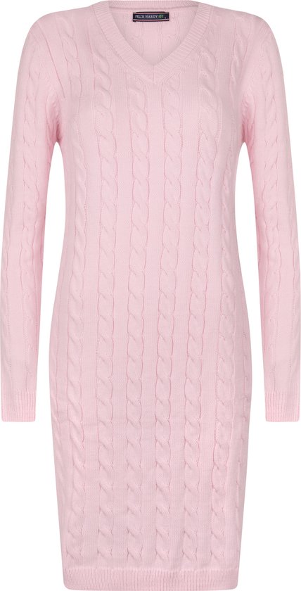 Felix Hardy Robe Pull Tricotée Col V V Dames Pink - M