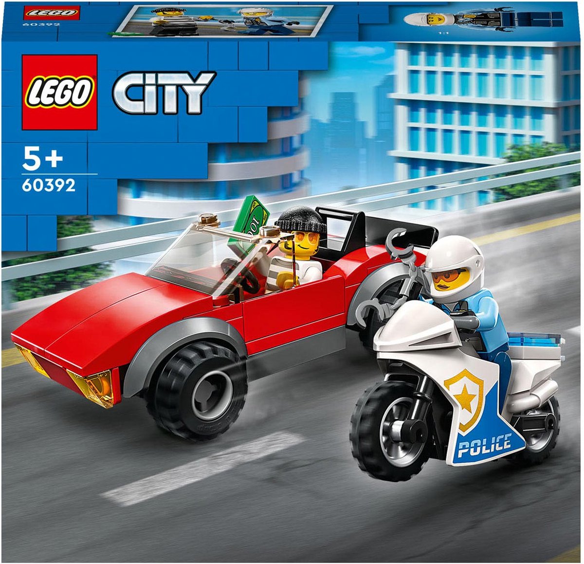 LEGO City Achtervolging auto op politiemotor Set - 60392 — afbeelding 6