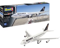 Revell Modelbouwpakket Vliegtuigen - 03780 Boeing 747-400 Ed Force One - Iron Maiden - Vliegtuig Plastic - 1:144 - Modelbouw