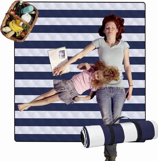 Anyiner Picknickdeken, waterdichte extra grote stranddeken campingdeken, zandbestendig machinewasbaar met draaggreep voor buiten camping strand familie picknick, 200 x 200 cm, rood geruit Anyiner Picknickdeken, waterdichte extra grote stranddeken campingdeken, zandbestendig machinewasbaar met draaggreep voor buiten camping strand familie picknick, 200 x 200 cm, rood geruit