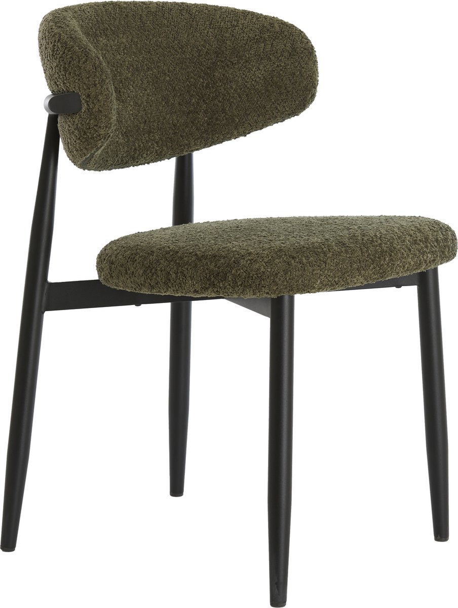 Eetkamerstoel ENIOLA - 54x52x76cm - Groen - Set van 2