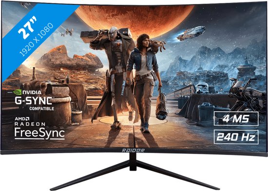RAIDER Pro Gaming Monitor – FreeSync/G-Sync – 240Hz – Curved – 27 inch