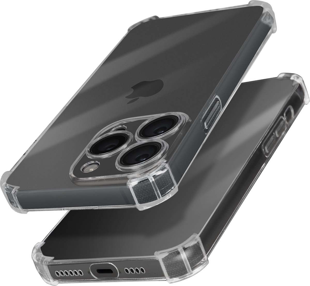 Avizar Hoes Geschikt voor Apple iPhone 15 Pro Max Versterkte hoeken, Transparant