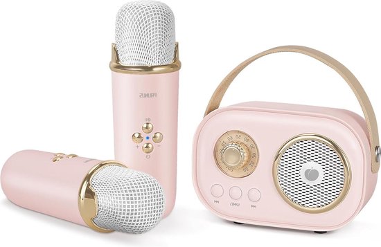 Foto: Karaoke set karaoke machine kinderen karaokemicrofoon mini draagbare zangmicrofoon bas bluetooth kinderspeaker stereogeluid verjaardagscadeaus