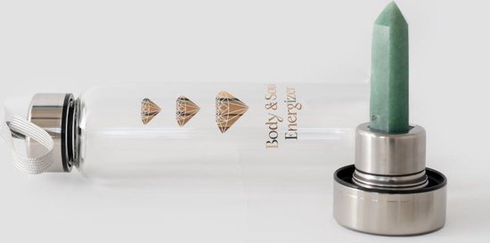 550 ml glazen kristallen drinkfles - handgeslepen helende stenen