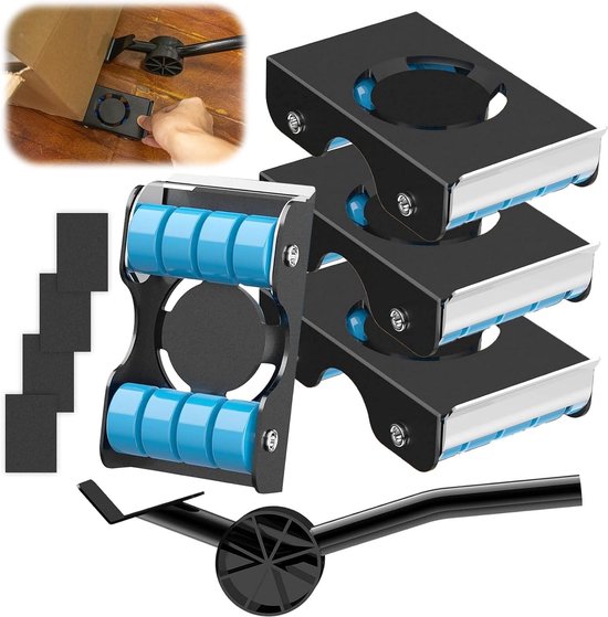 Meubeltransportset, meubellift met 5 wielen, 360° rotatie met