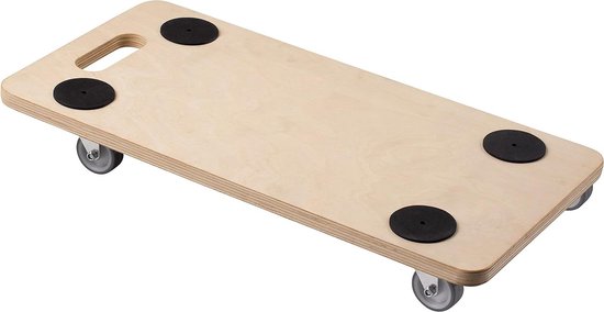 Metafranc Transport roller 590 x 290 mm - 500 kg load capacity - plywood - PP wheels/furniture roller/transport aid for moving/rolling trolley for furniture transport/crate roller wood / 822120