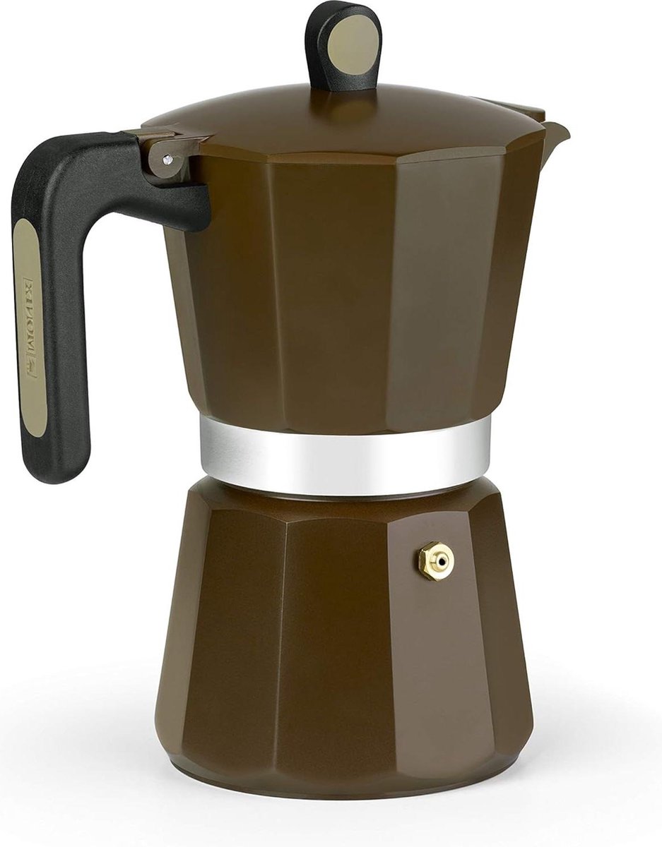 Cream Aluminium Koffiezetapparaat - 12 kopjes - Inductiegeschikt