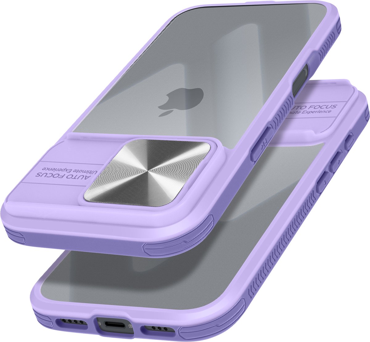 Avizar Cover Geschikt voor Apple iPhone 16 Pro Max schuifcamera QI Compatible, Paars