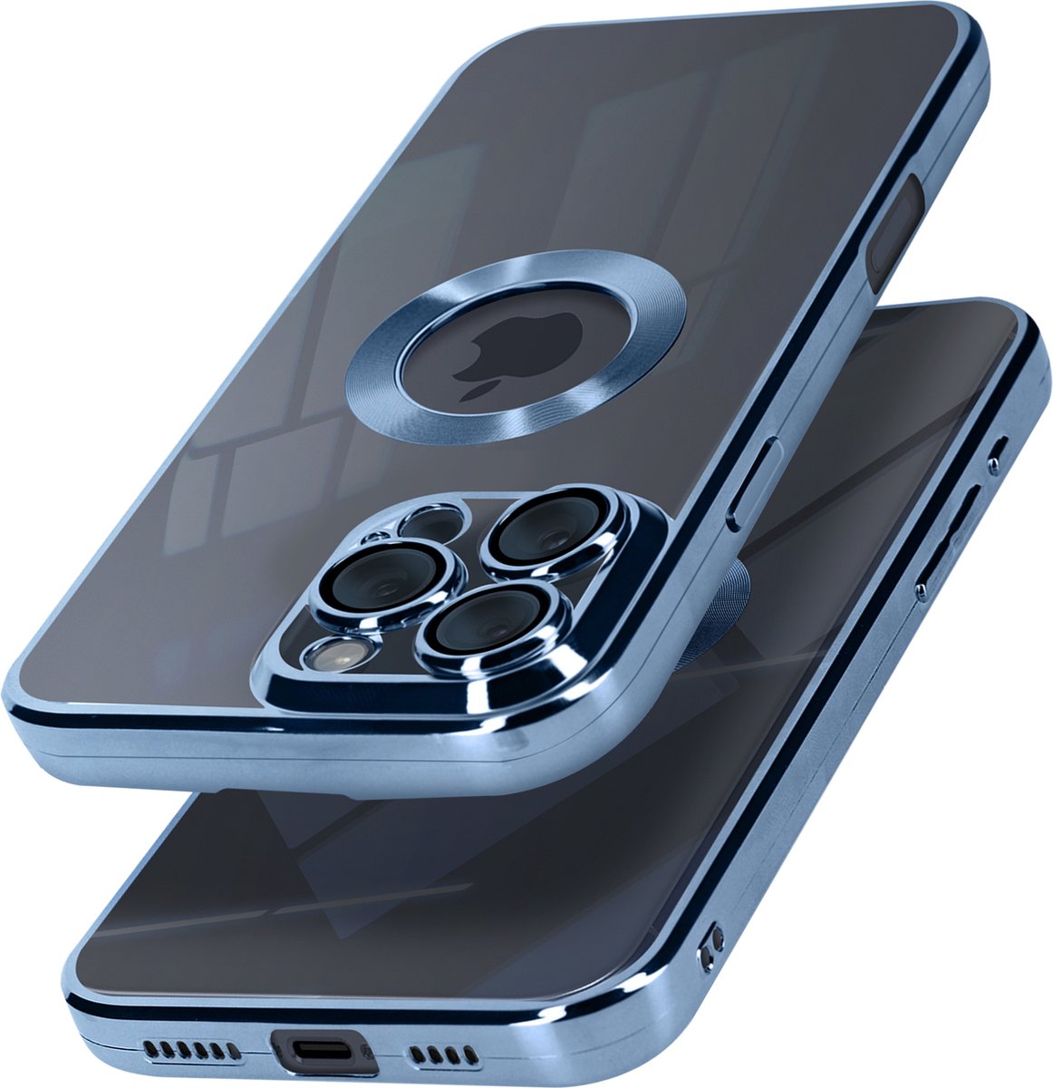 Avizar Beschermhoes Glam Series Geschikt voor Apple iPhone 16 Pro Antichoc, Blauw
