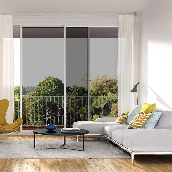 Fueegue Folie voor ramen, privacy, zelfklevende statische folie, anti-uv, reflecterende folie, voor keuken, kantoor, balkon