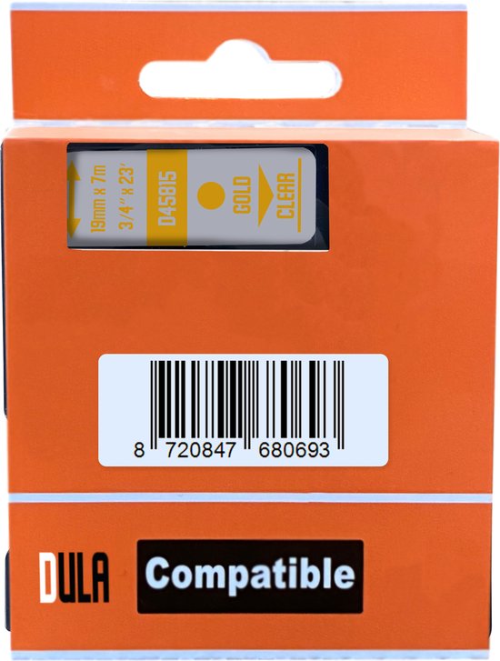 DULA Etikettenband – Kompatibel Mit Dymo D1, 19mm Produktbild-Vorschau 1