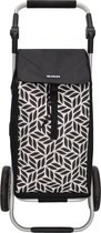 Bol.com Beagles Alberic Boodschappen trolley - Zwart - witte bloem aanbieding