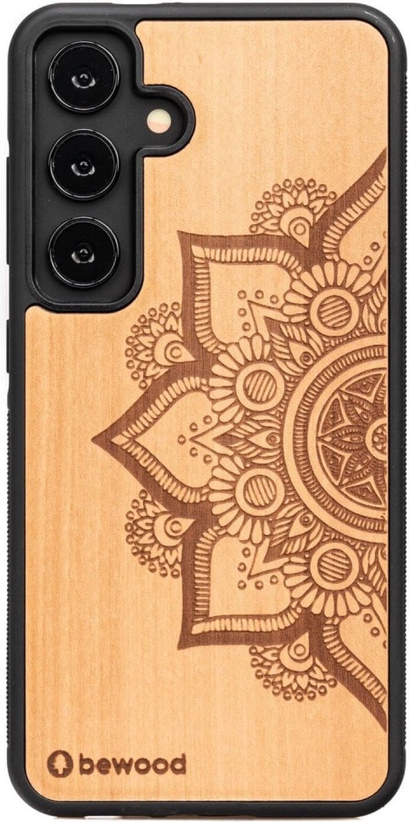 Bewood Mandala Apple Tree houten hoesje voor Samsung Galaxy S24 - lichtbruin
