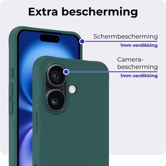 Coque adaptée pour iPhone 16, coque en Siliconen – Coque adaptée pour iPhone 16, coque – Vert foncé
