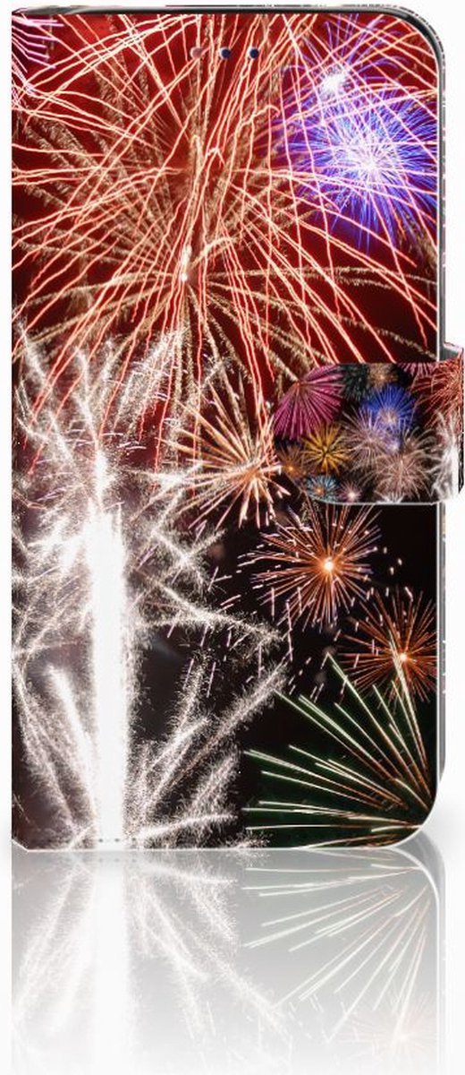 Samsung Galaxy A10 Wallet Case met Pasjes Vuurwerk
