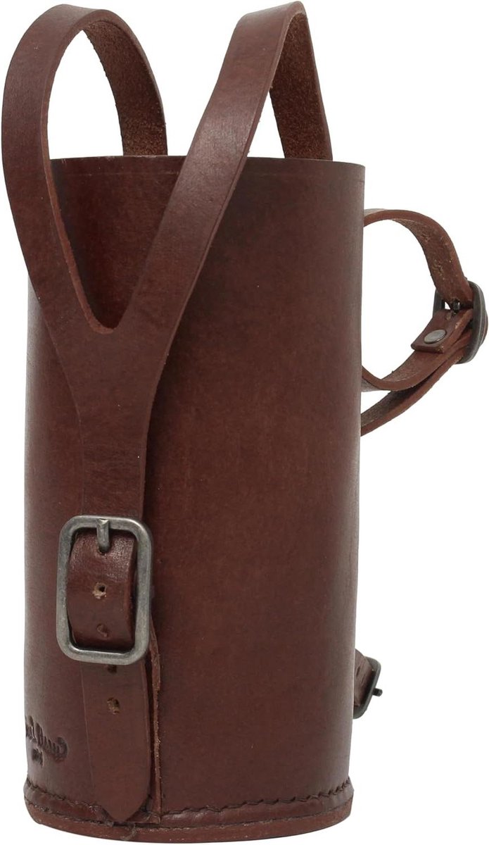 5 standen verstelbare bruin leren flessenhouder - fiets accessoires - bidonhouder - drinkflessenhouder
