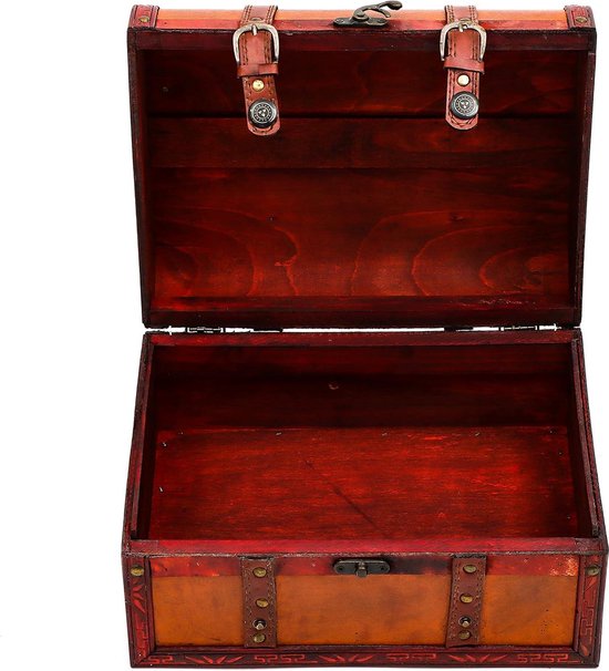 Houten kist Houten kist Schatkist Valce antiek look 30x57x29cm ~ rond Houten kist Houten kist Schatkist Valce antiek look 30x57x29cm ~ rond