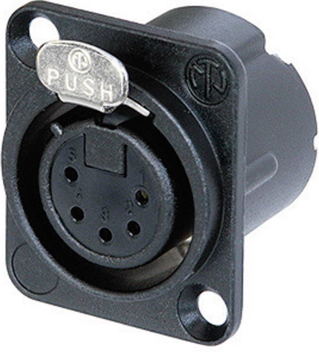 Neutrik NC5FD-LX-B XLR-connector Flensbus, contacten recht Aantal polen: 5 Zwart 1 stuk(s)
