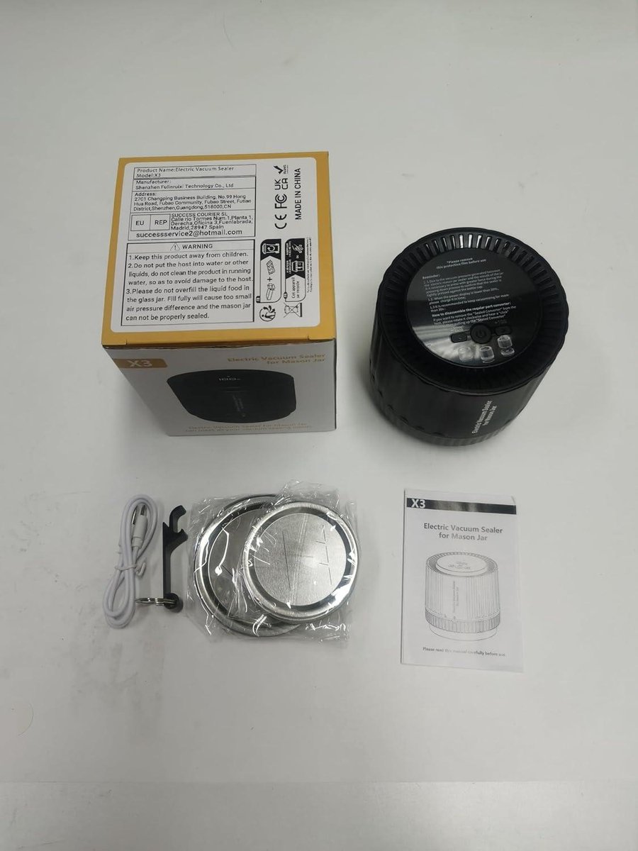Mason Kit Électrique Sous Vide Bocaux – Scelleur Portable Large & Normal + Ouvre-Boîte