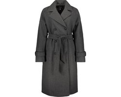 Vero Moda Jas Vmfortunevega Long Trenchcoat Ga No 10289870 Dark Grey Melange Dames Maat - M