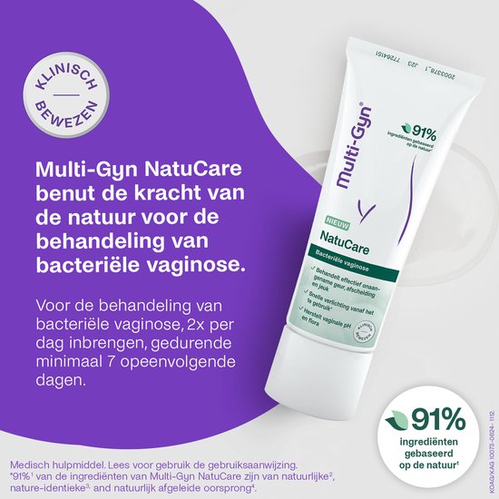 Multi-Gyn NatuCare 40 ml - Natuurlijke vaginale behandeling tegen bacteriele vaginose, Intieme Hygiene voor Vaginale Gezondheid, effectief tegen vaginale geur en abnormale afscheiding, Direct verzachtende werking, Klinisch bewezen, incl. applicator