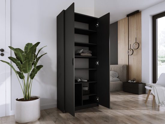 Mimizan 4 laden kast rustiek eiken en zwart look