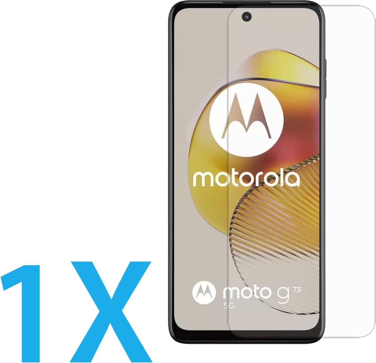 Glasplaatje Geschikt voor: Motorola Moto G73 - 1x Screenprotector - screen protector - glas - bescherm - beschermglas