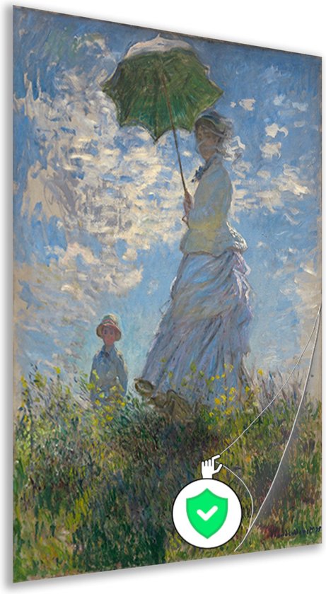 Vrouw met een parasol - Claude Monet poster - Parasol posters - Poster Object - Wanddecoratie klassiek - Poster woonkamer - Decoratie kamer poster 80x120 cm