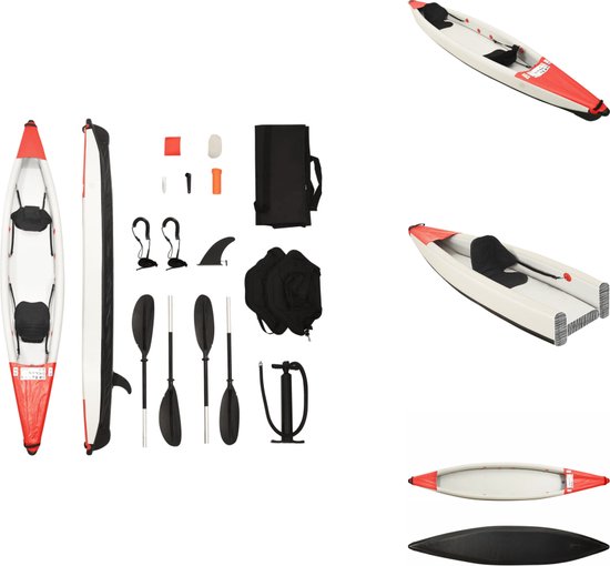 vidaXL Opblaasbare Kajak - Opblaasbare Kajaks - Kajak - Kayak - Kajak opblaasbaar 424x81x31 cm polyester rood