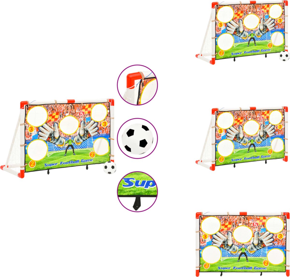 vidaXL Voetbaldoelenset - Voetbaldoelensets - Voetbaldoeltrainer - Voetbaldoeltrainers - Voetbaldoelenset met doelmuur 120x51x77-5 cm