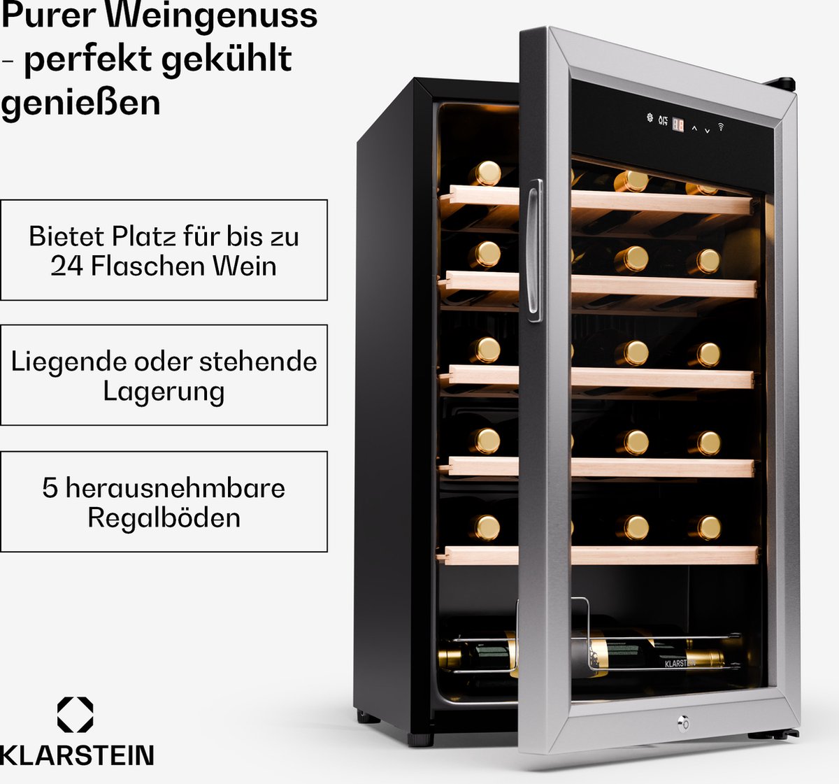 Klarstein Shiraz Premium Smart 24 - Wijnkoelkast - Klarstein - €293,55