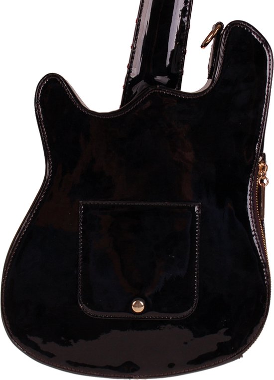 Sac bandoulière - Guitare électrique - Zwart/ Accents rouges et dorés - PVC - 56(35)x26x7cm